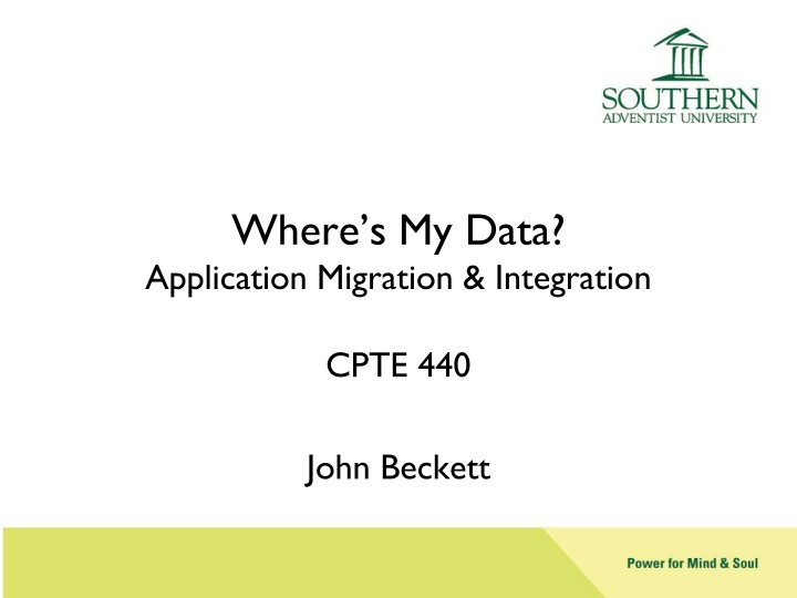 where s my data application migration integration n.w
