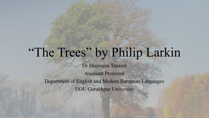 the trees by philip larkin n.w