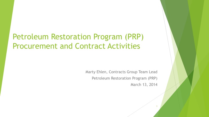 petroleum restoration program prp procurement n.w