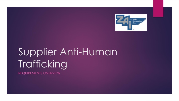 supplier anti human trafficking requirements n.w