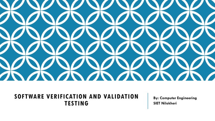 software verification and validation testing n.w