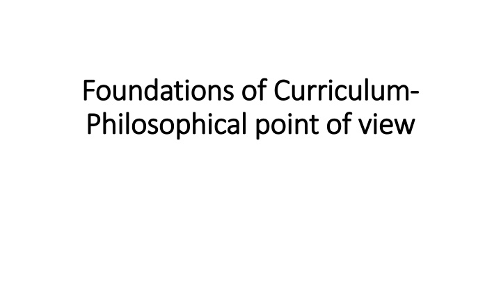 foundations of curriculum foundations n.w