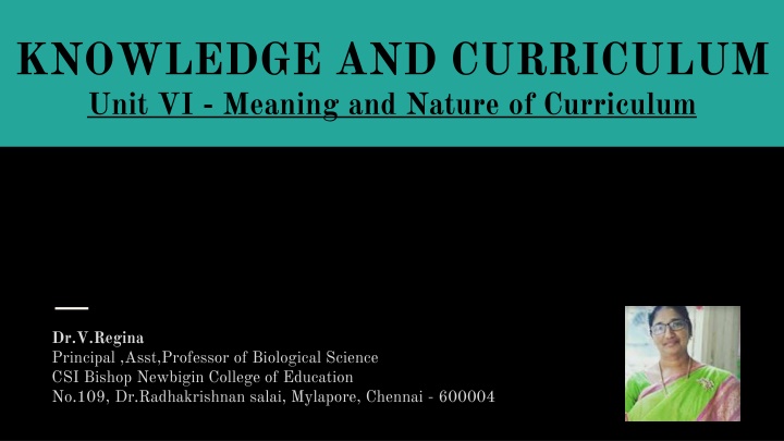 knowledge and curriculum unit vi meaning n.w