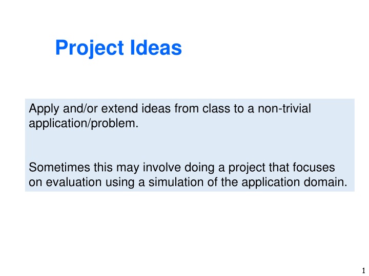 project ideas n.w