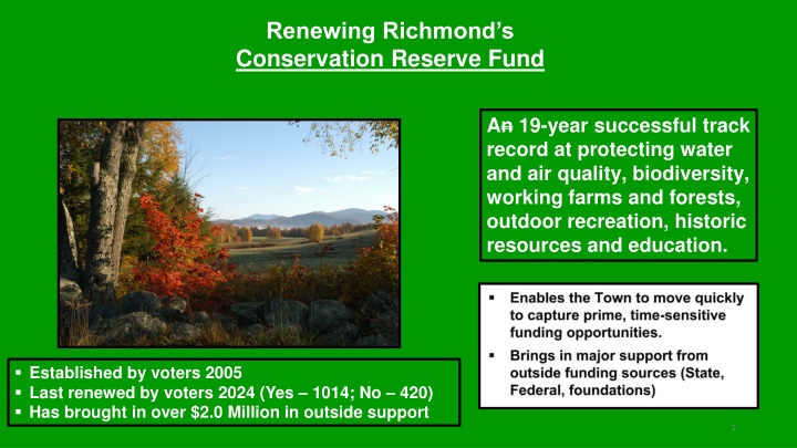 renewing richmond s conservation reserve fund n.w