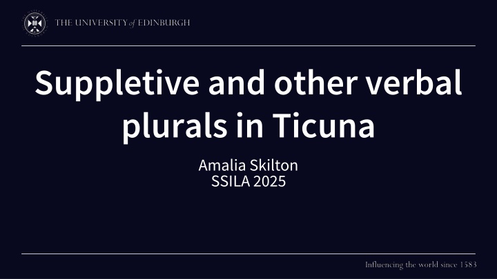 suppletive and other verbal plurals in ticuna n.w