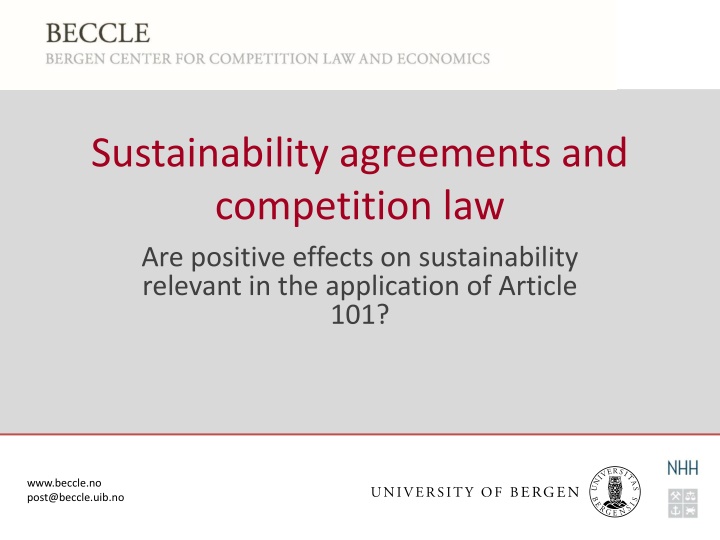 sustainability agreements and competition n.w
