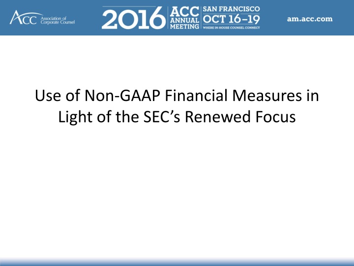 use of non gaap financial measures in light n.w