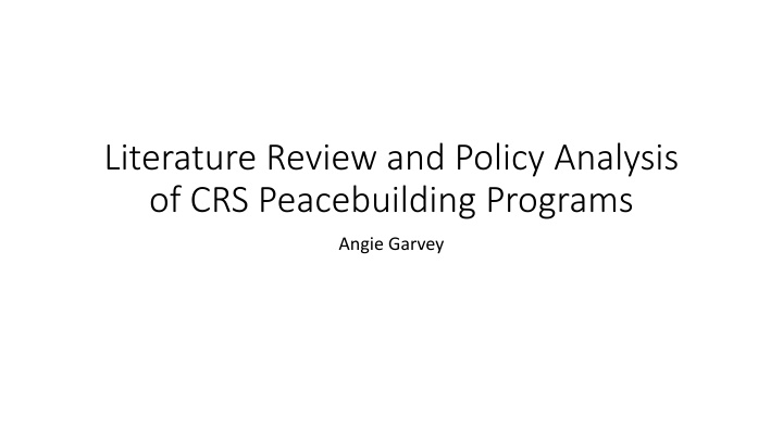 literature review and policy analysis n.w