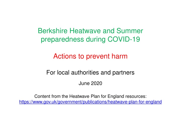 berkshire heatwave and summer preparedness during n.w