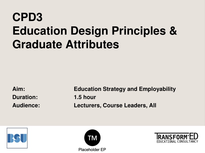 cpd3 education design principles graduate n.w