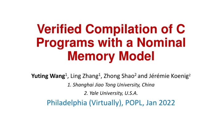 verified compilation of c programs with a nominal n.w