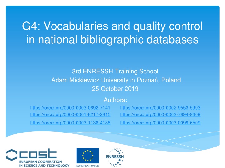 g4 vocabularies and quality control in national n.w