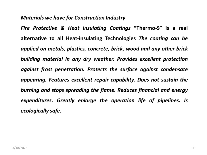 materials we have for construction industry n.w