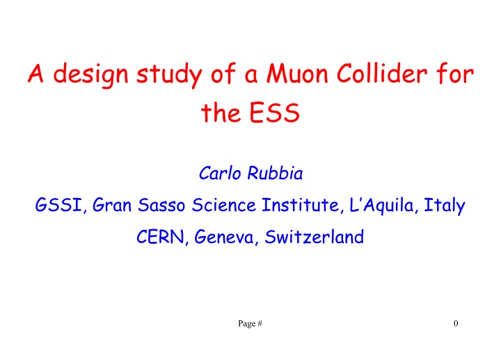 a design study of a muon collider for the ess n.w