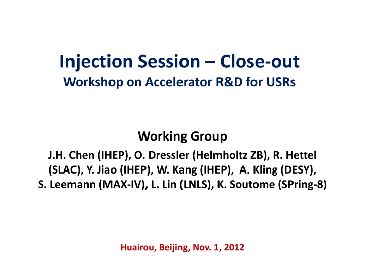 injection session close out workshop n.w