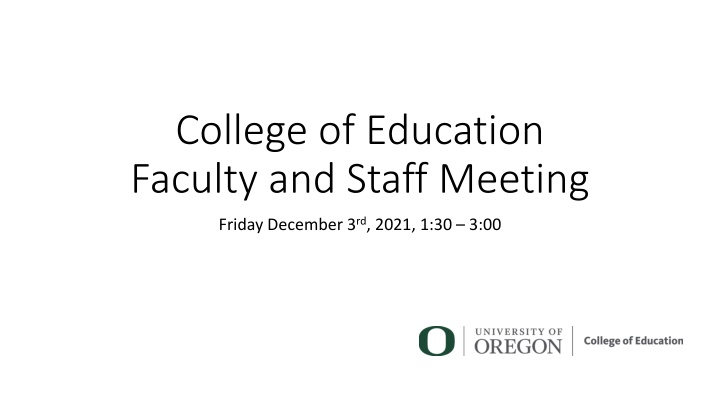 college of education faculty and staff meeting n.w