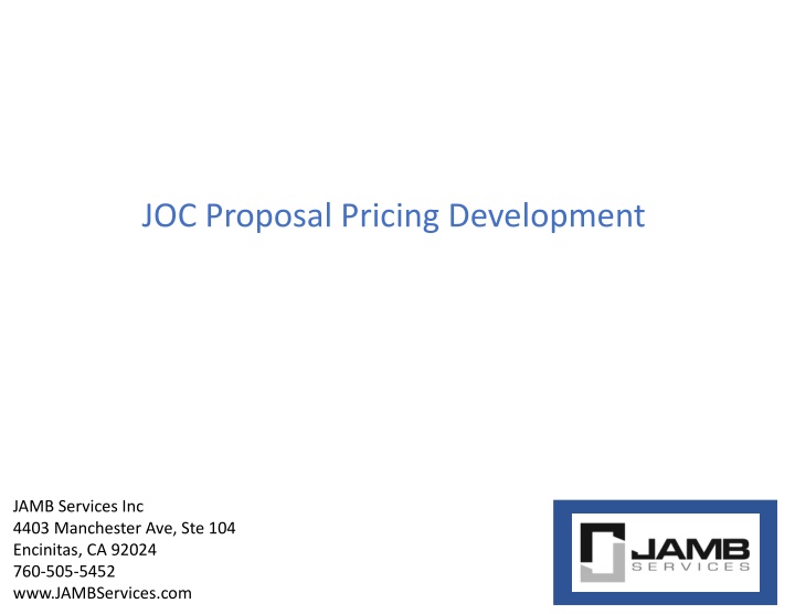 joc proposal pricing development n.w