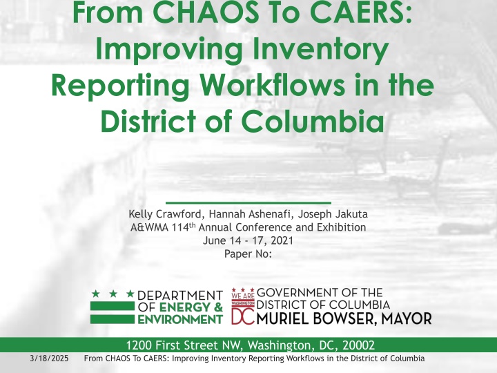 from chaos to caers improving inventory reporting n.w