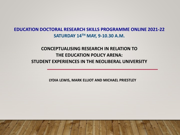education doctoral research skills programme n.w
