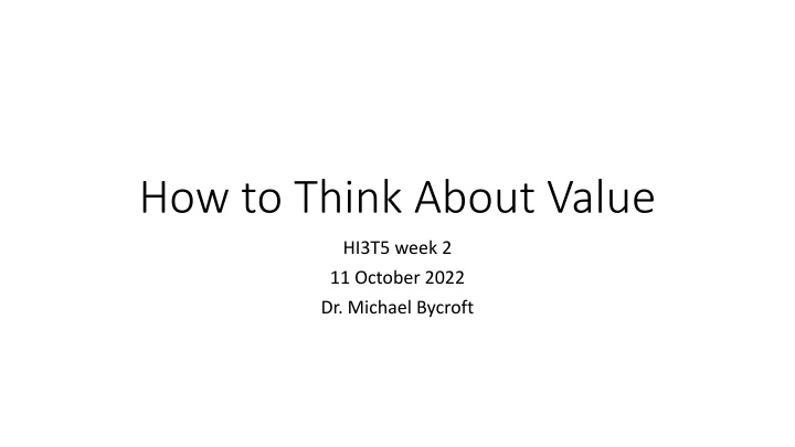 how to think about value n.w
