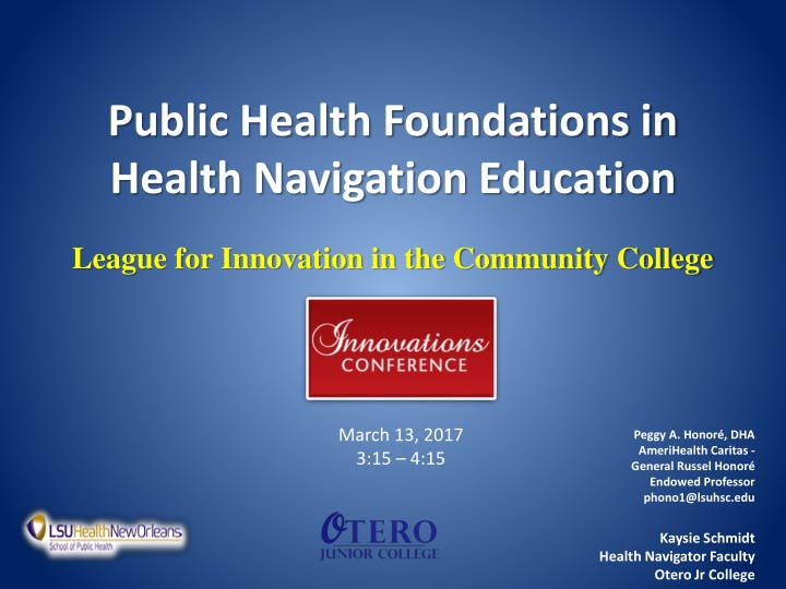 public health foundations in health navigation n.w
