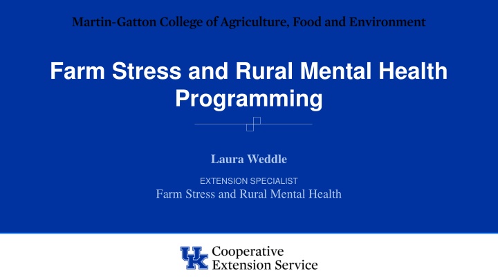 Rural Mental Health Programming Overview