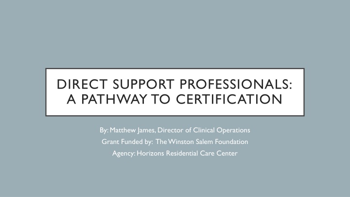 direct support professionals a pathway n.w
