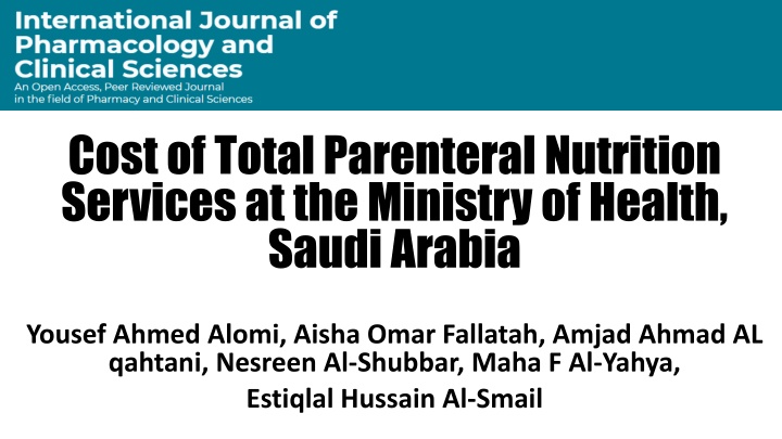 cost of total parenteral nutrition services n.w