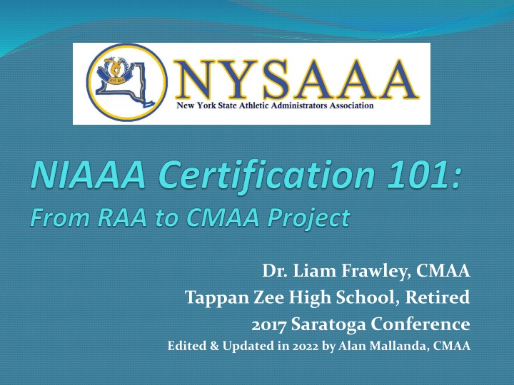 dr liam frawley cmaa tappan zee high school n.w