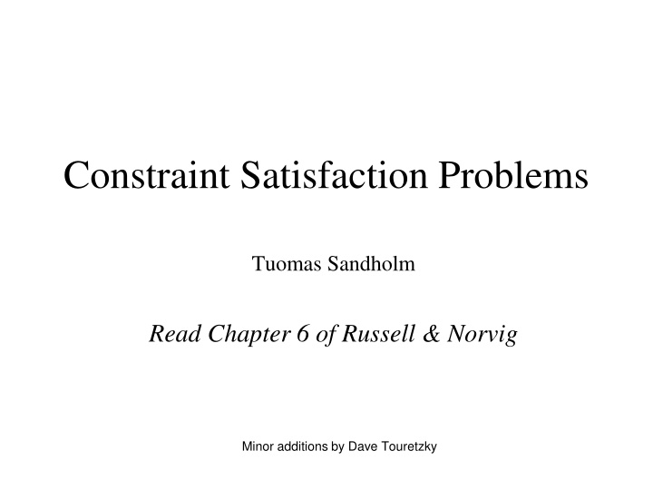 constraint satisfaction problems n.w