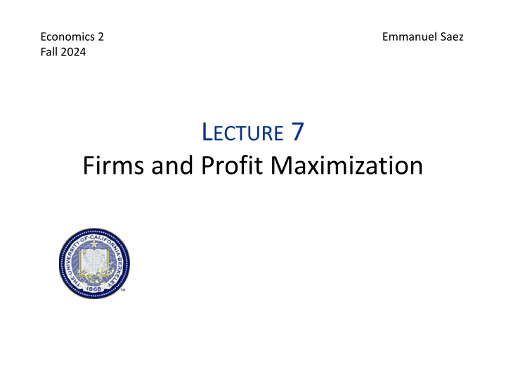 economics 2 emmanuel saez fall 2024 n.w