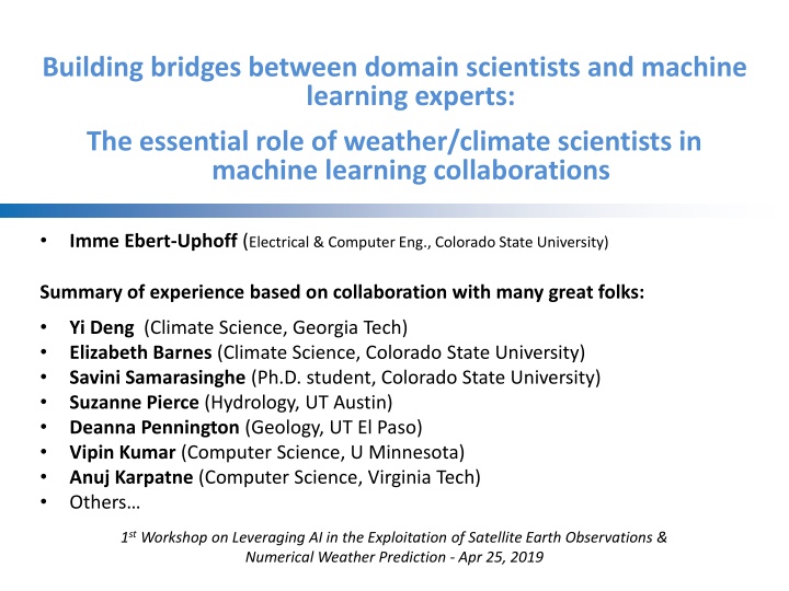 building bridges between domain scientists n.w
