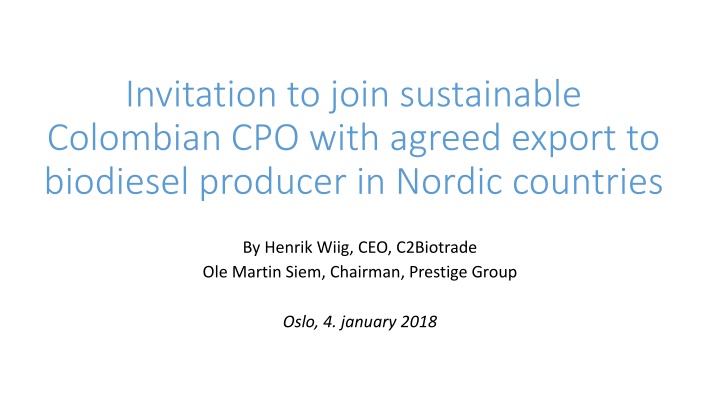 invitation to join sustainable colombian cpo with n.w