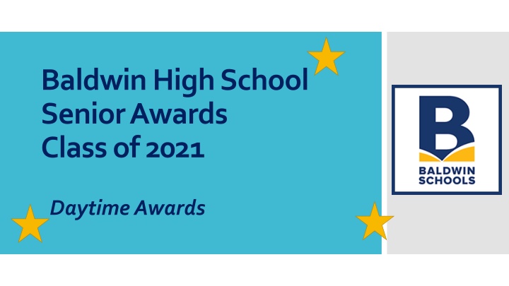 Baldwin High School Senior Awards Class of 2021 Daytime Awards