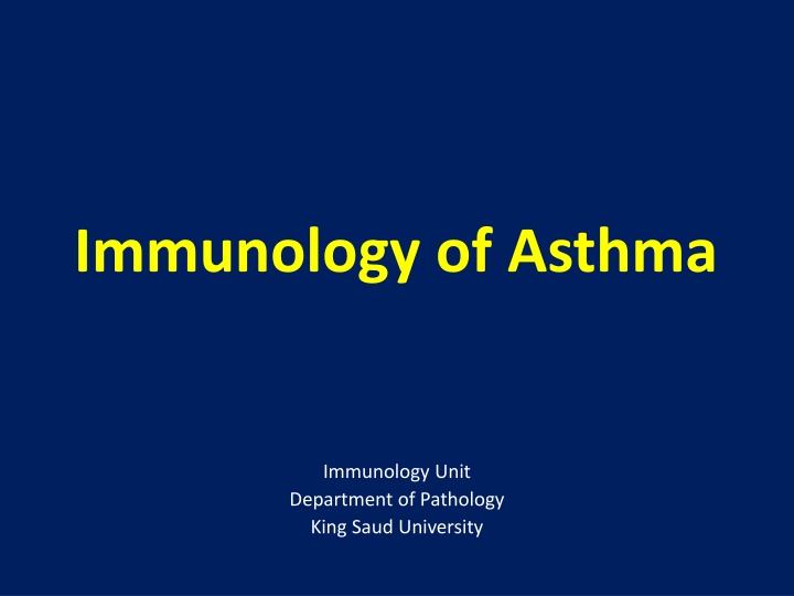 immunology of asthma n.w