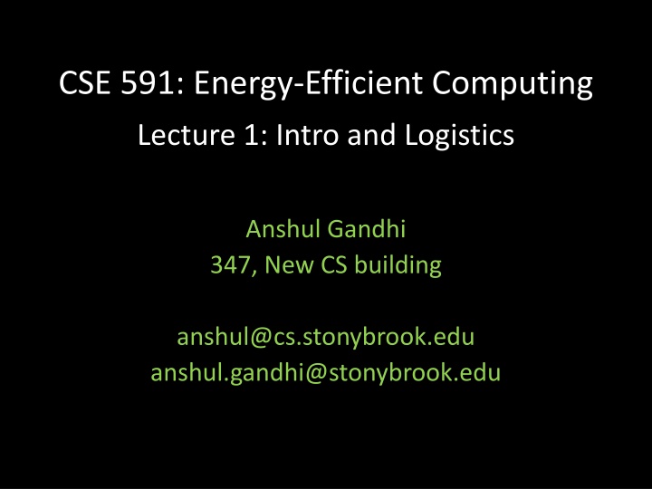 cse 591 energy efficient computing n.w