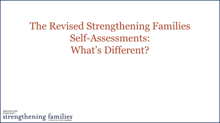 the revised strengthening families self n.w