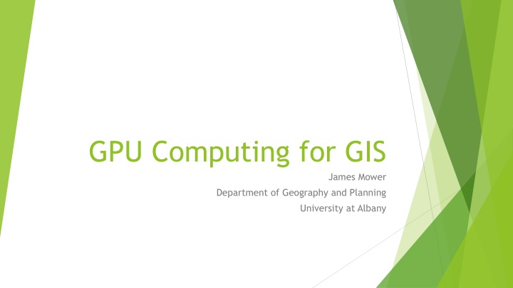 gpu computing for gis n.w