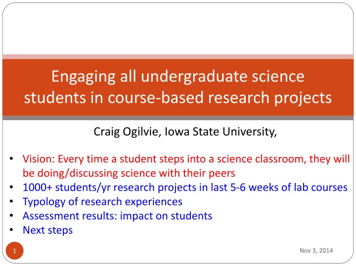 engaging all undergraduate science students n.w