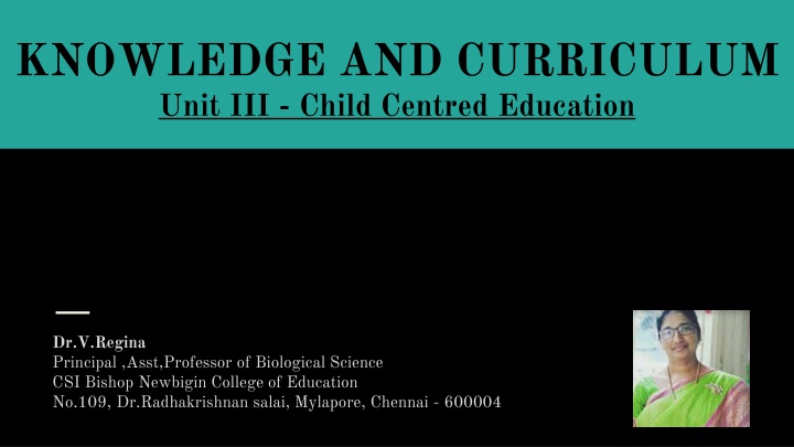 knowledge and curriculum unit iii child centred n.w