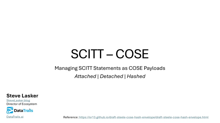 scitt cose managing scitt statements as cose n.w