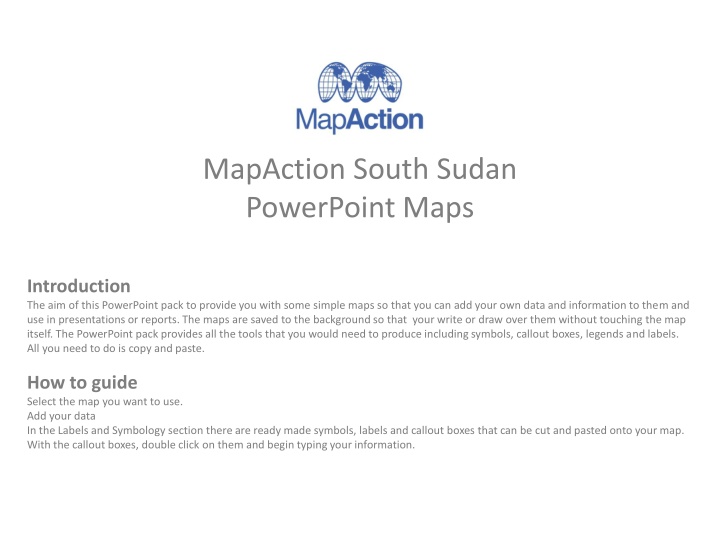 mapaction south sudan powerpoint maps n.w