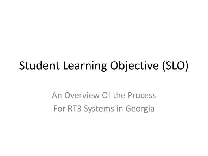 student learning objective slo n.w