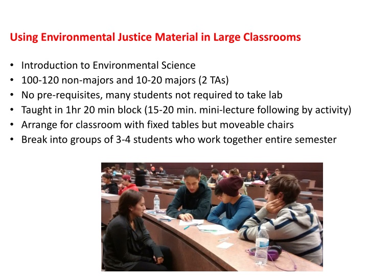 using environmental justice material in large n.w