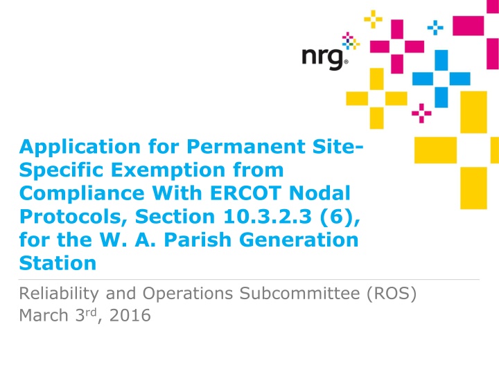 application for permanent site specific exemption n.w