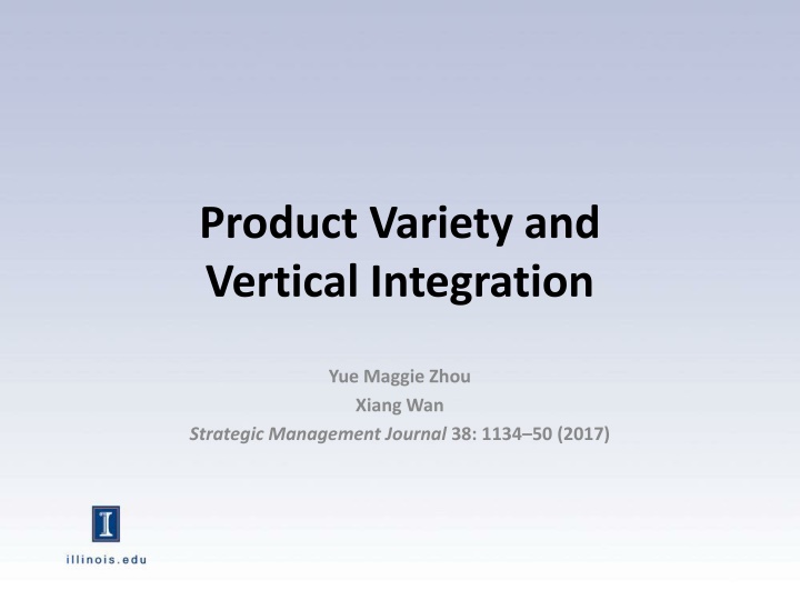 product variety and vertical integration n.w