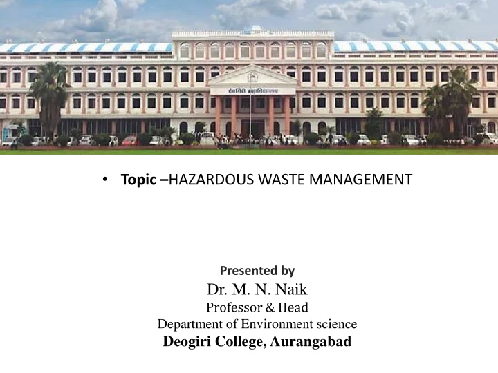 topic hazardous waste management n.w