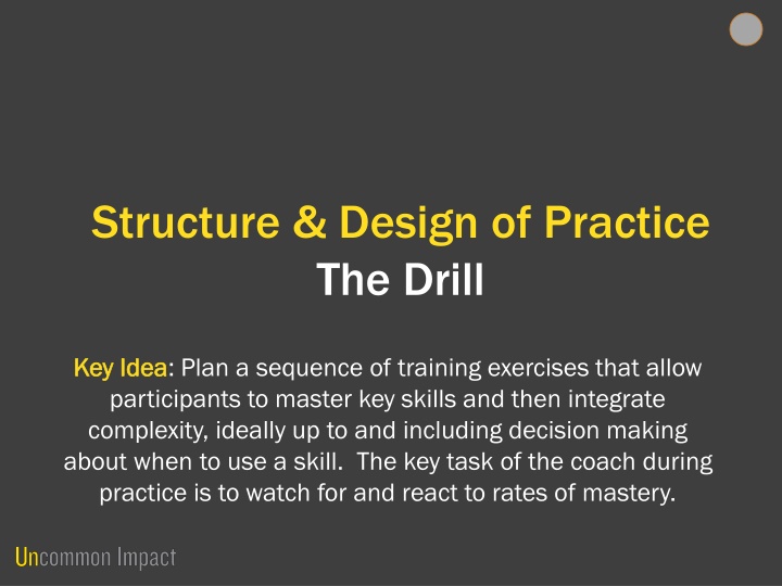 structure design of practice the drill n.w