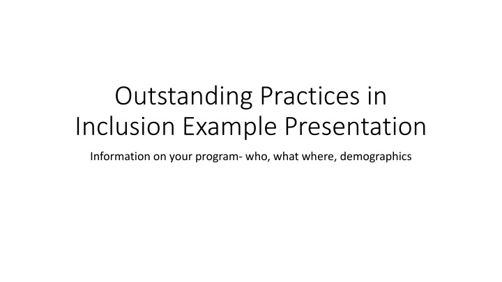 outstanding practices in inclusion example n.w